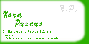 nora pascus business card